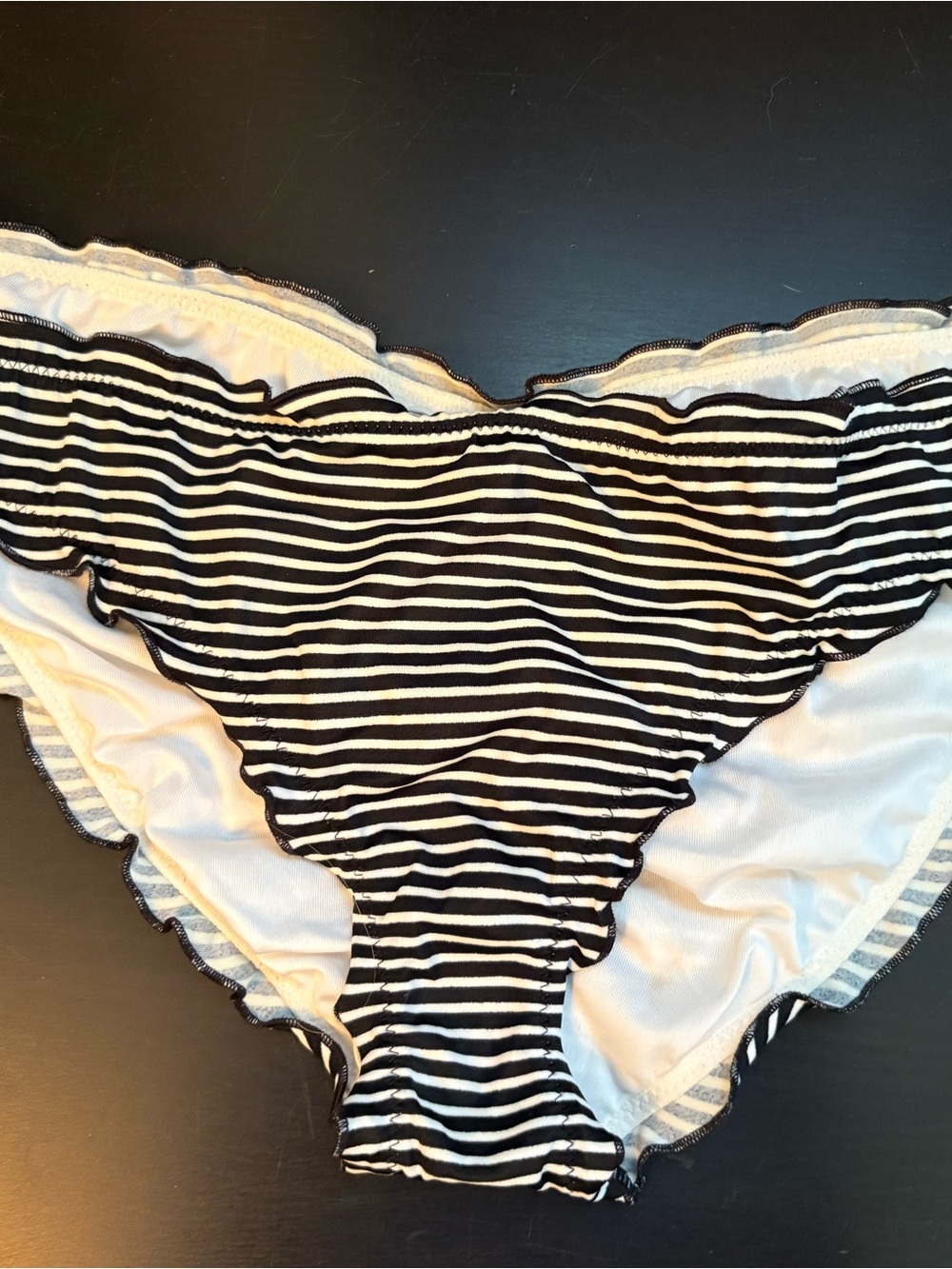 Victoria’s Secret Striped Black & White Bikini Bottoms